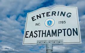 Welcome sign for Easthampton, MA.